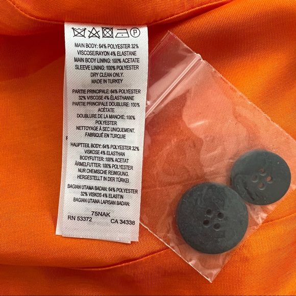 🌅 NWT French Connection Boyfriend Jacket, Adisa Sundae Oversized Blazer Red - Picture 11 of 12